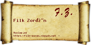 Filk Zorán névjegykártya