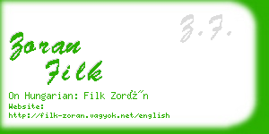 zoran filk business card